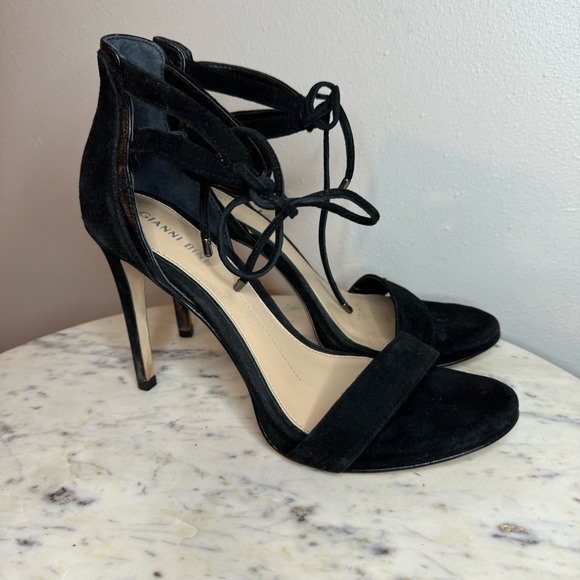 Gianni Bini "Jordie" Sandals Size 9 M black Suede heels shoes - Picture 2 of 8